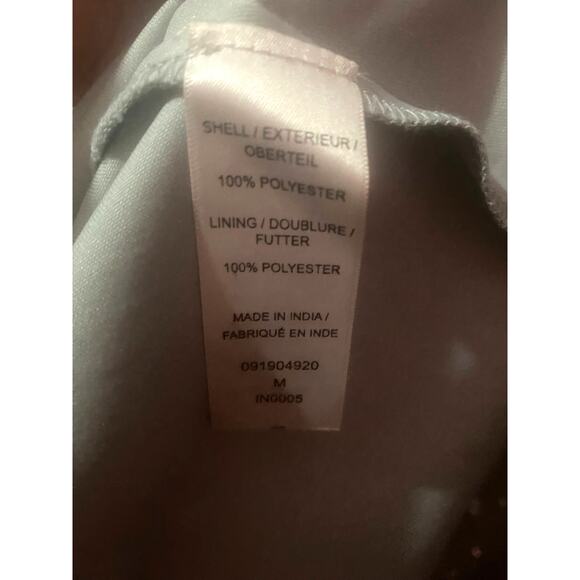 ADRIANNA PAPELL DRESS 10 GOWN SEQUIN BEADED LATTICE BLUE GRAY SLEEVELESS GODETS - Picture 6 of 16